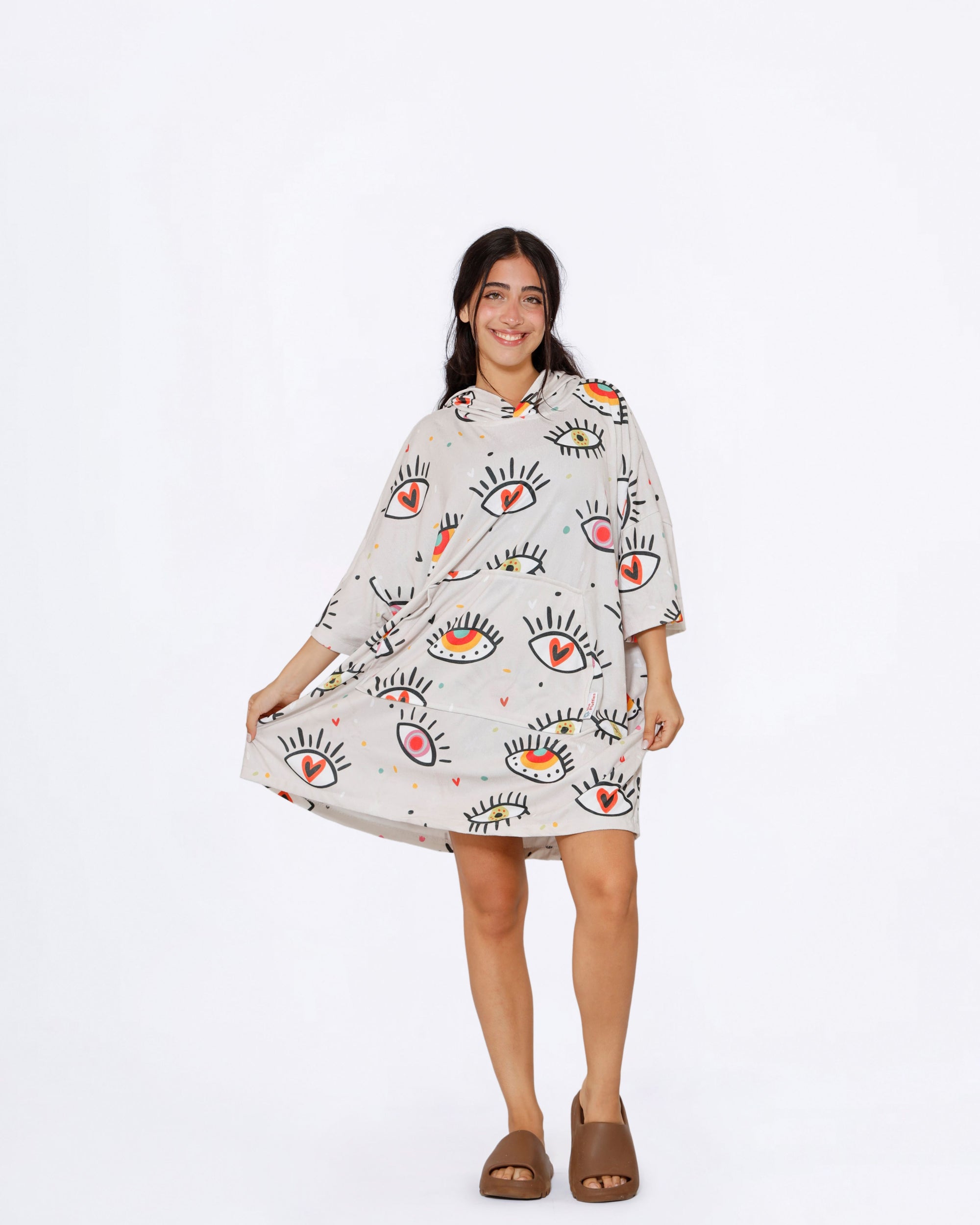 Evil Eye Towel Poncho + FREE Sand Remover