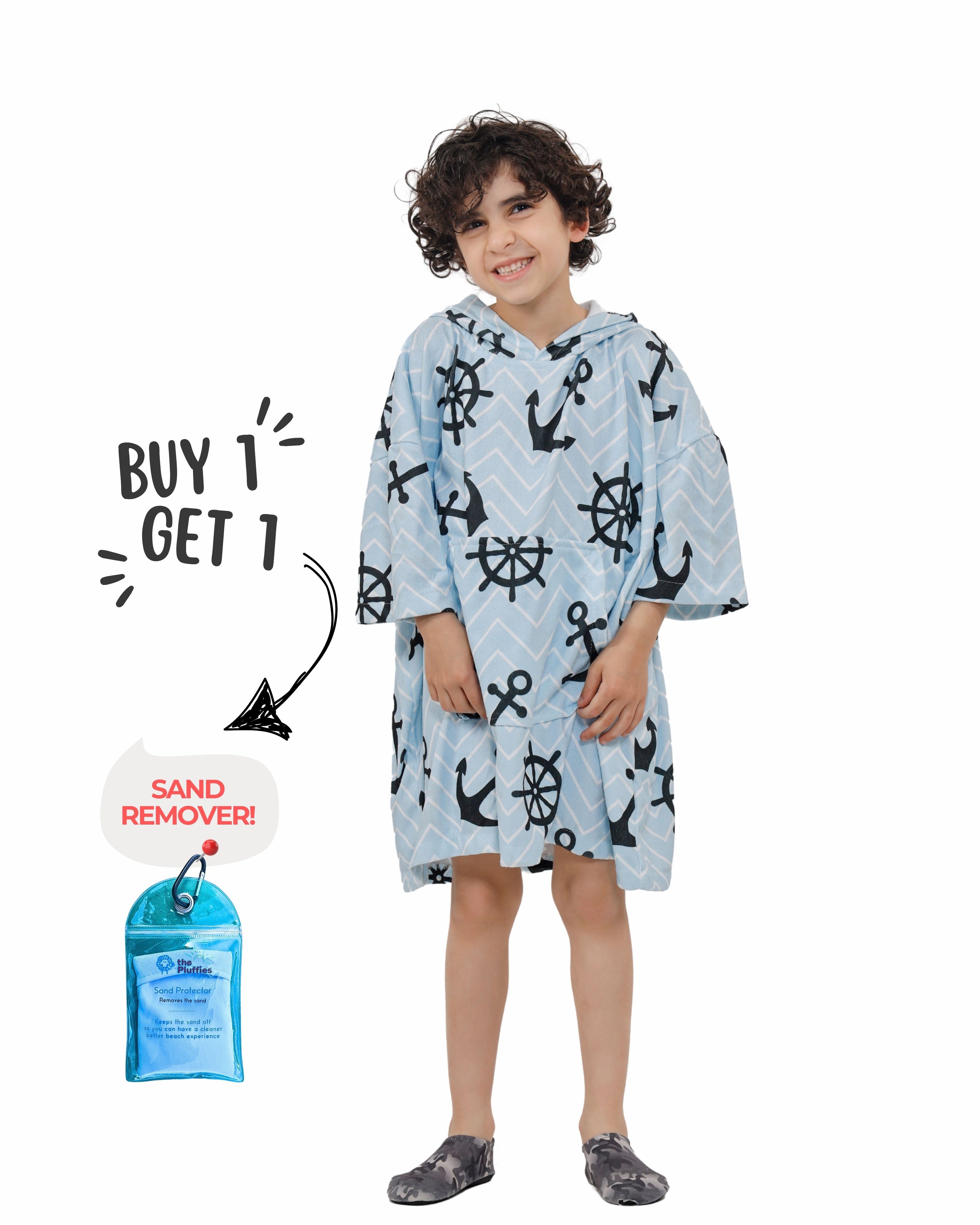 Anchor Kids Towel Poncho + FREE Sand Remover