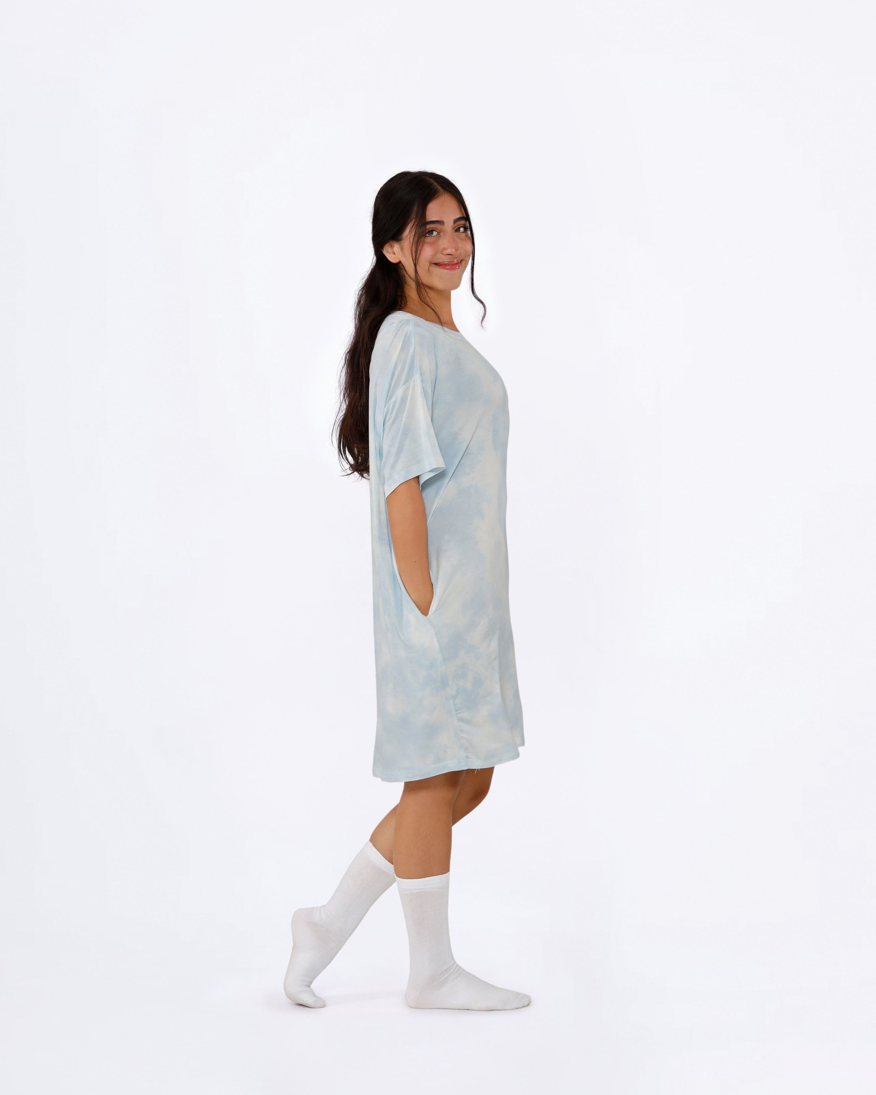 Blue Tie-Dye BF Sleep Tee