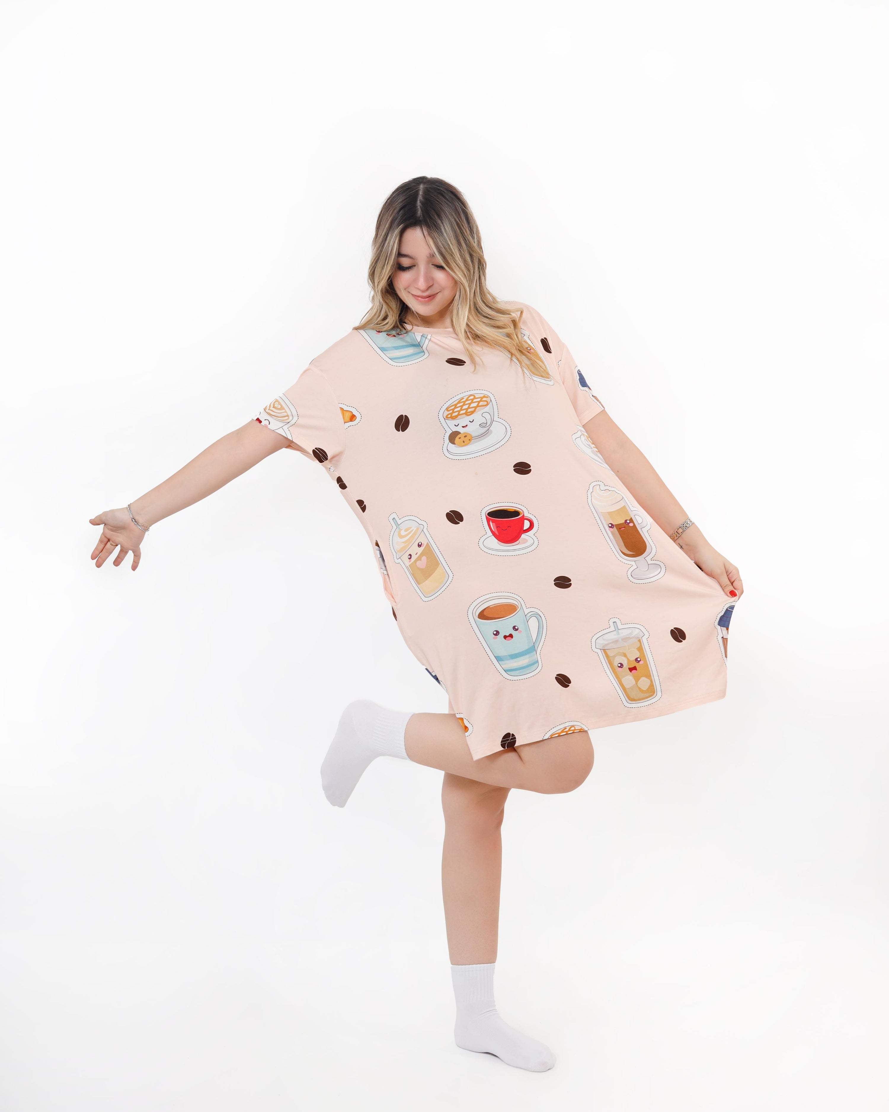 Coffee Pluffie Boyfriend Tee - THE PLUFFIES