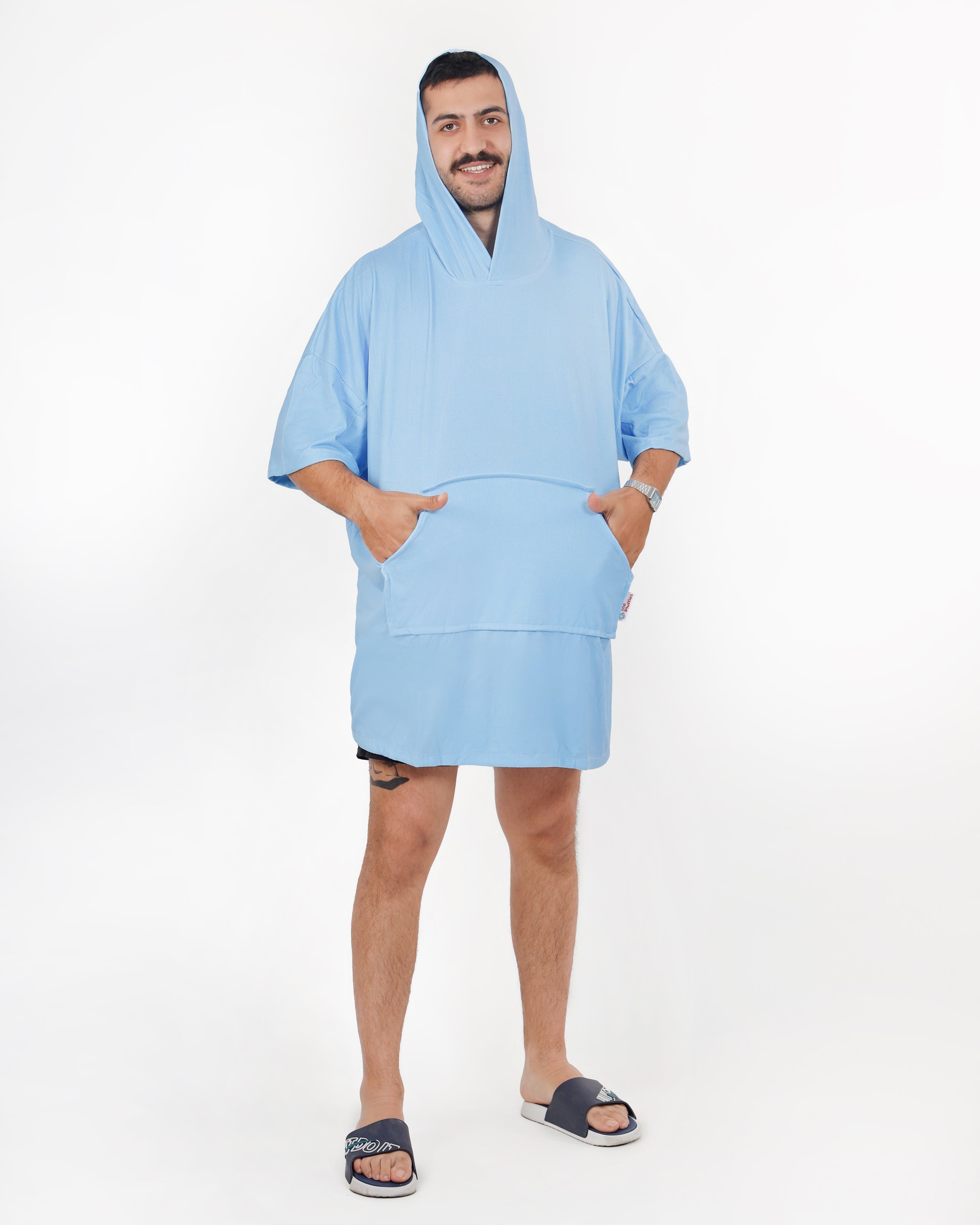 Blue Towel Poncho + FREE Sand Remover