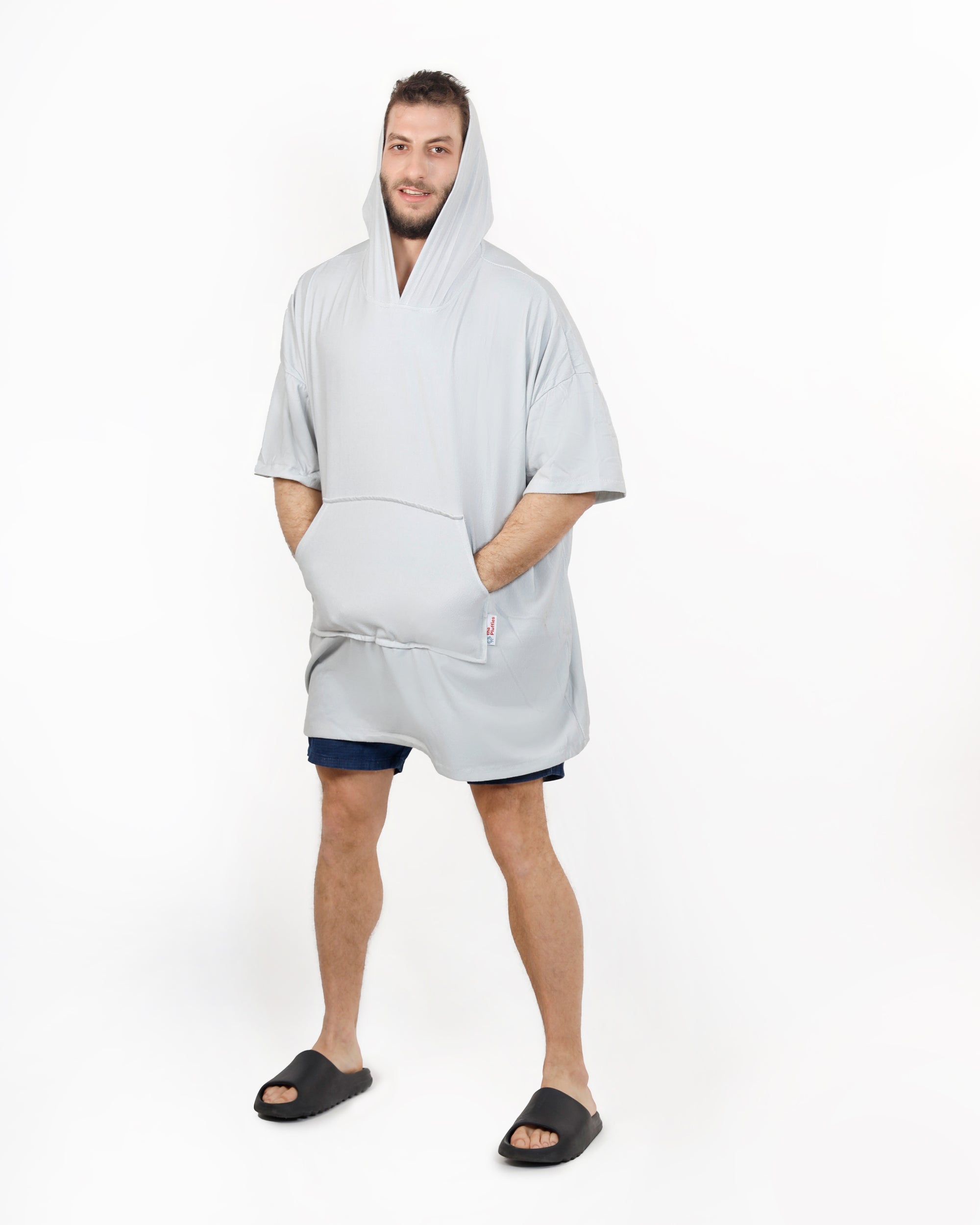 Grey Towel Poncho + FREE Sand Remover