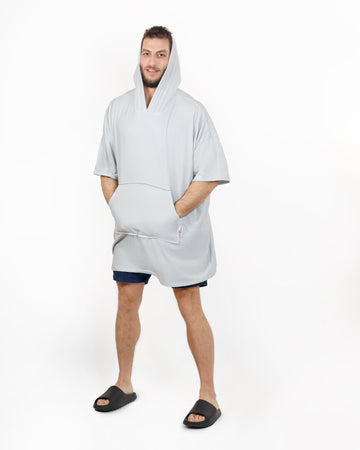 Grey Pluffie Towel Poncho - THE PLUFFIES