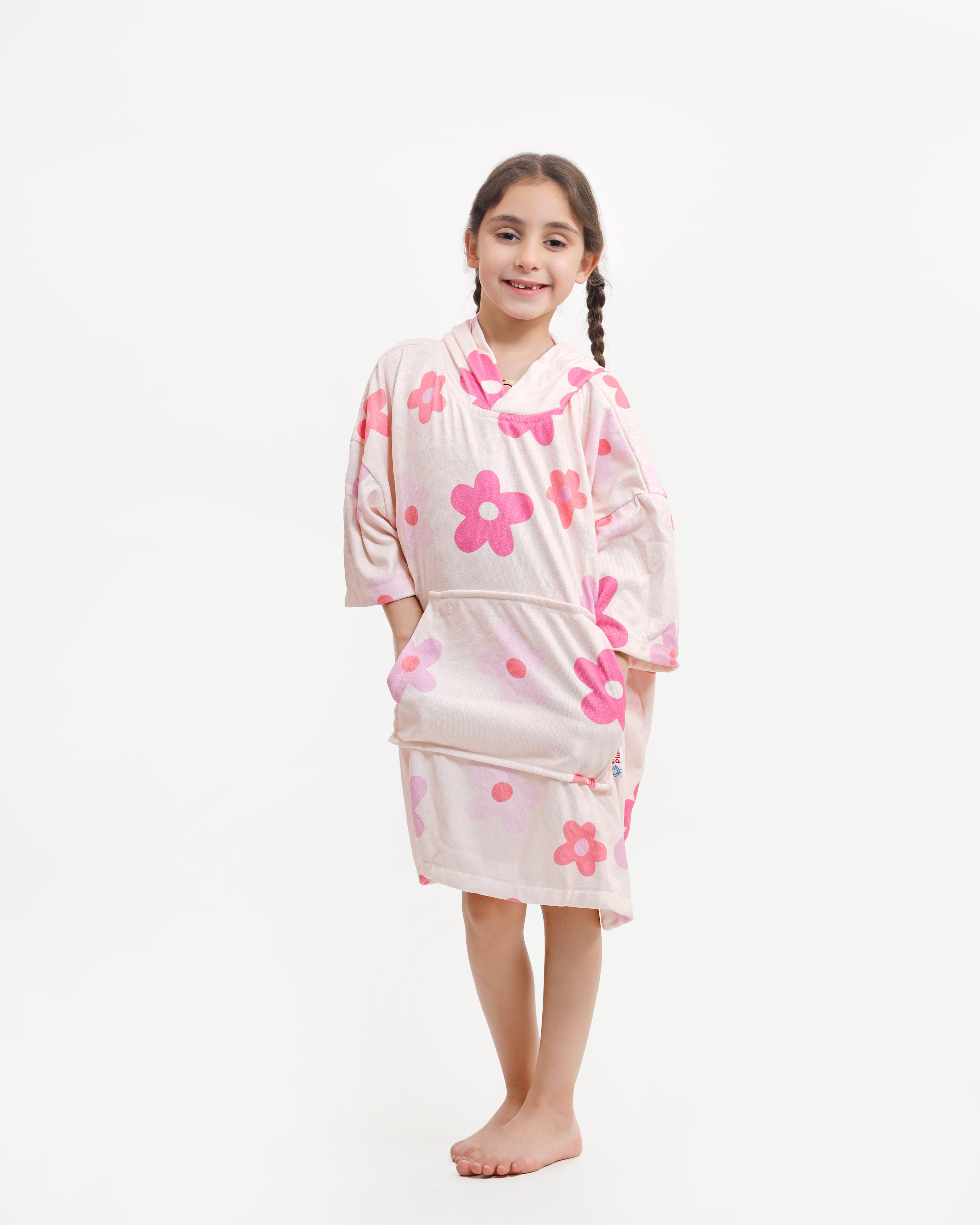 Flowers Kids Towel Poncho + FREE Sand Remover