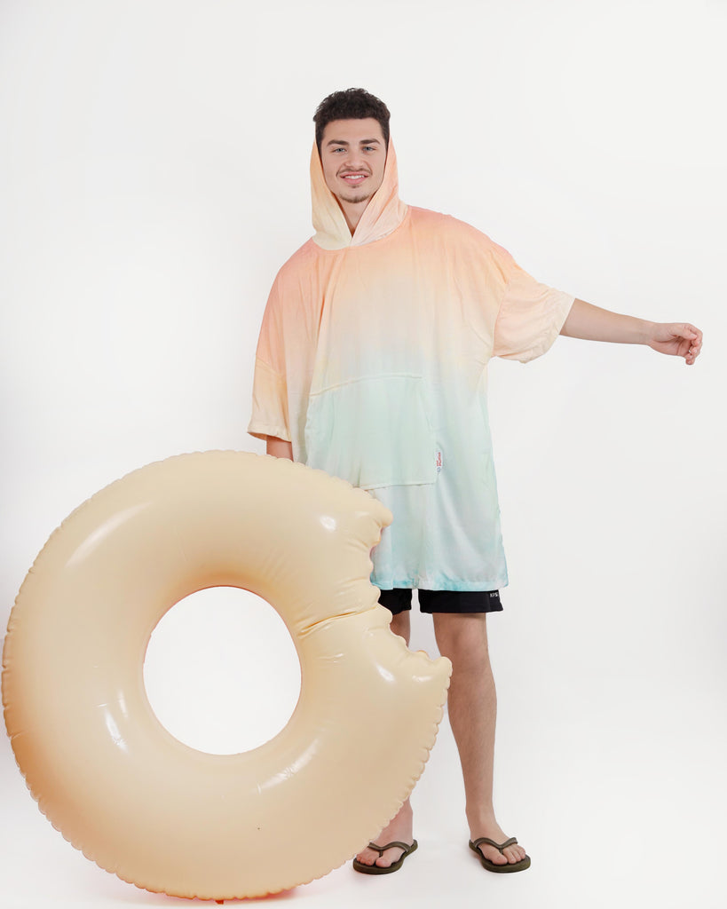Sunset Tie Dye Towel Poncho - THE PLUFFIES