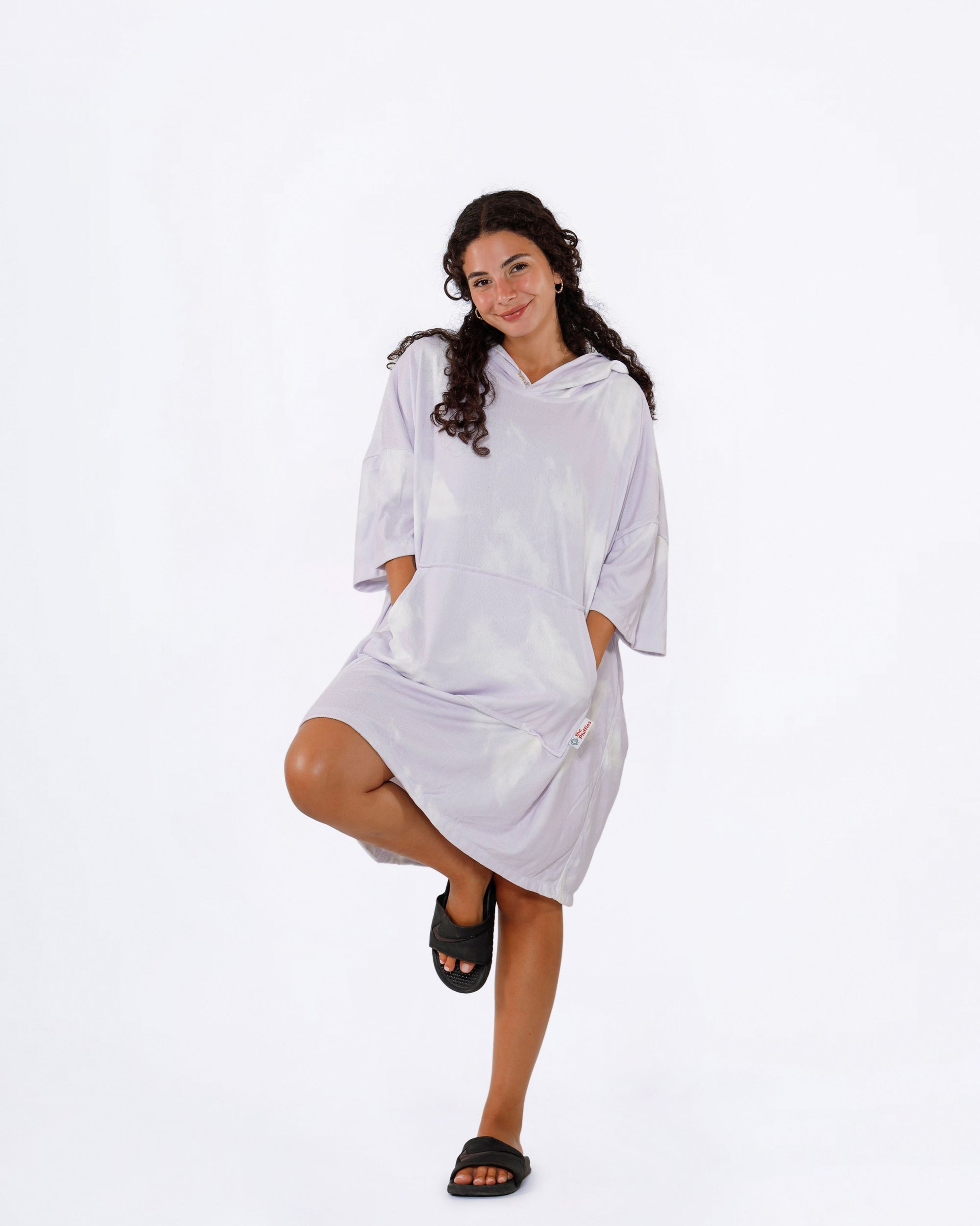 Purple Tie Dye Towel Poncho + FREE Sand Remover