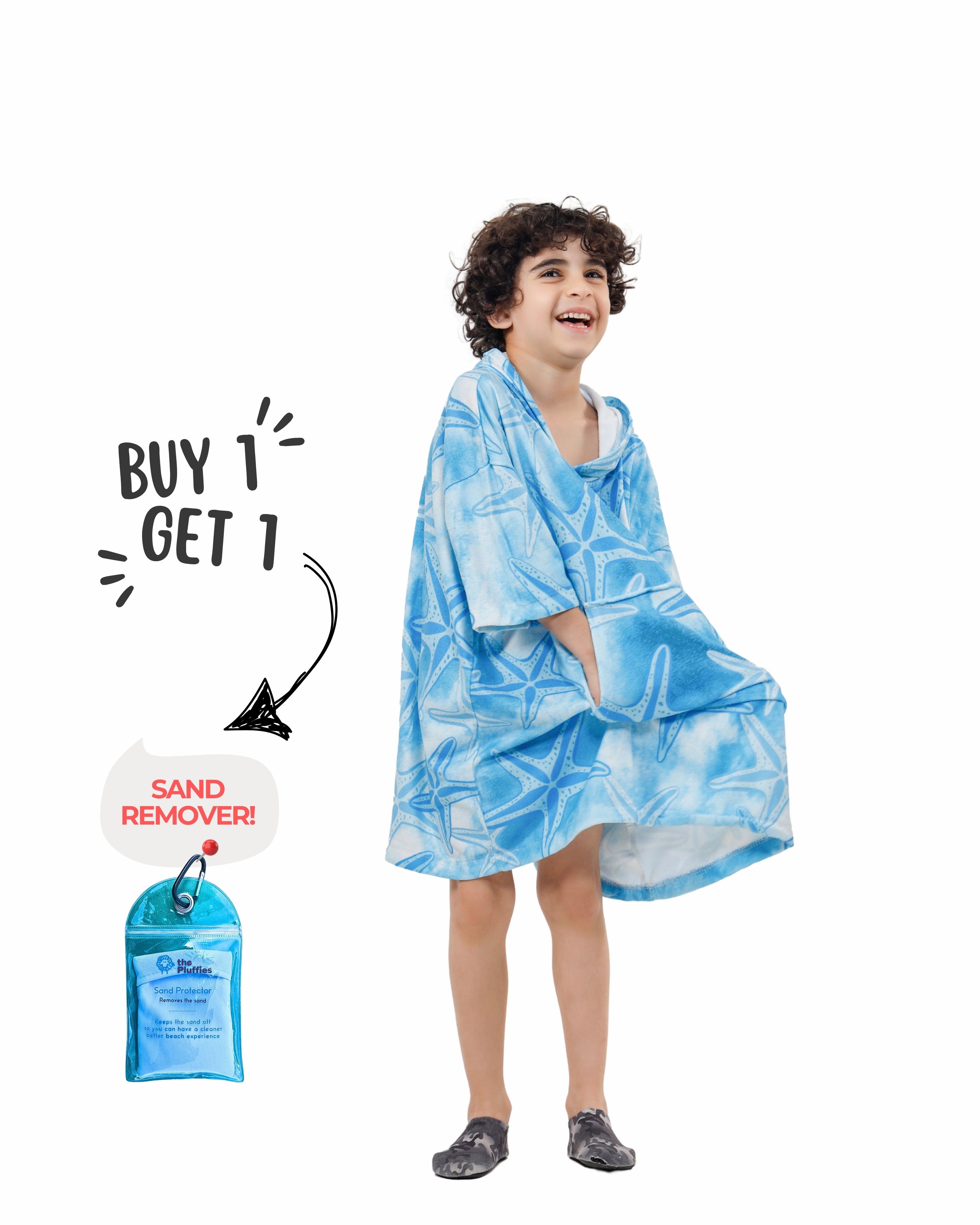 Starfish Kids Towel Poncho + FREE Sand Remover