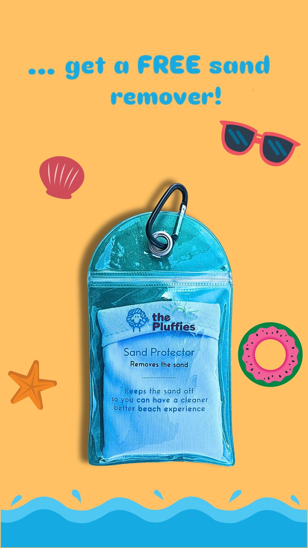 Blue Towel Poncho + FREE Sand Remover