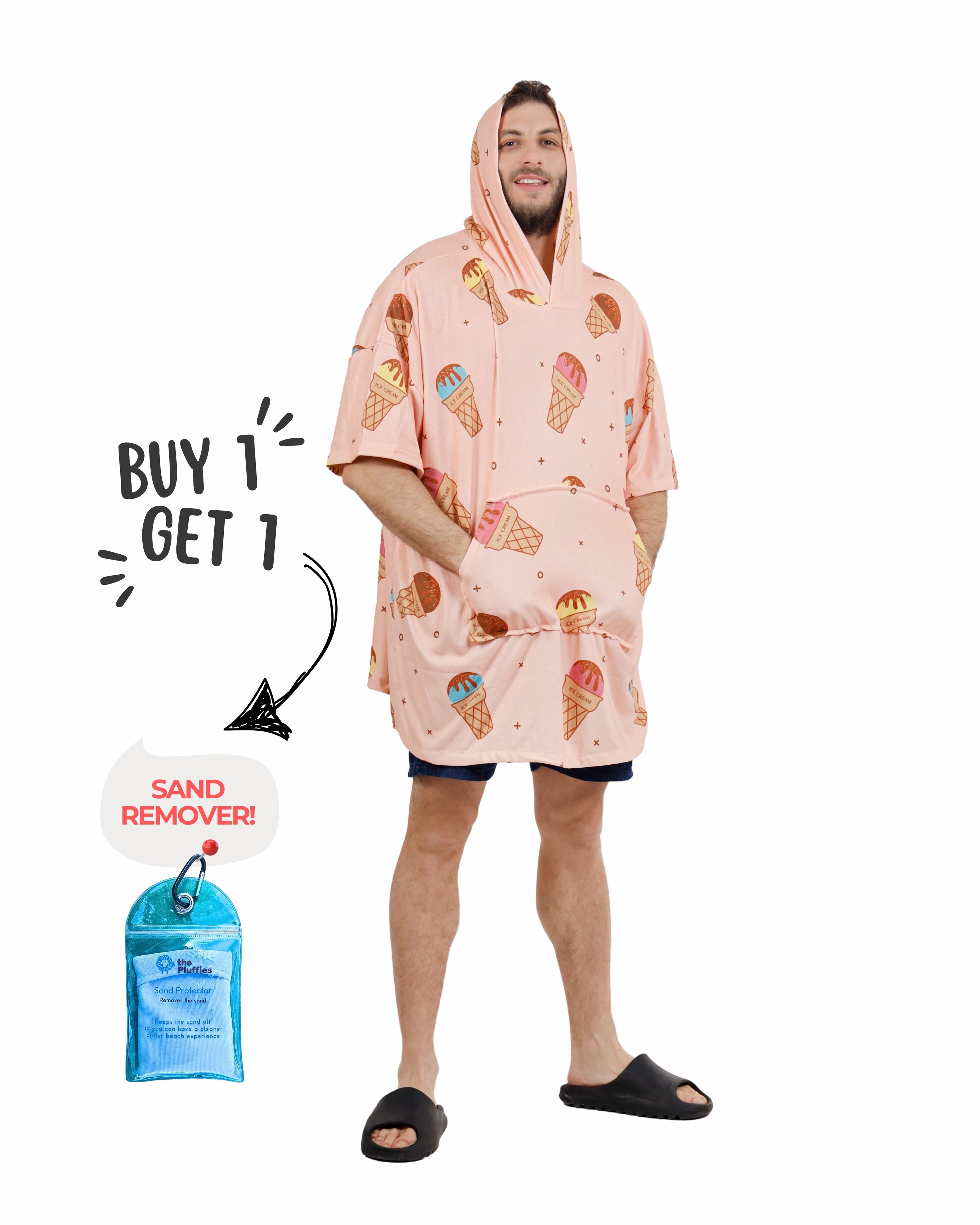 Ice Cream Towel Poncho + FREE Sand Remover
