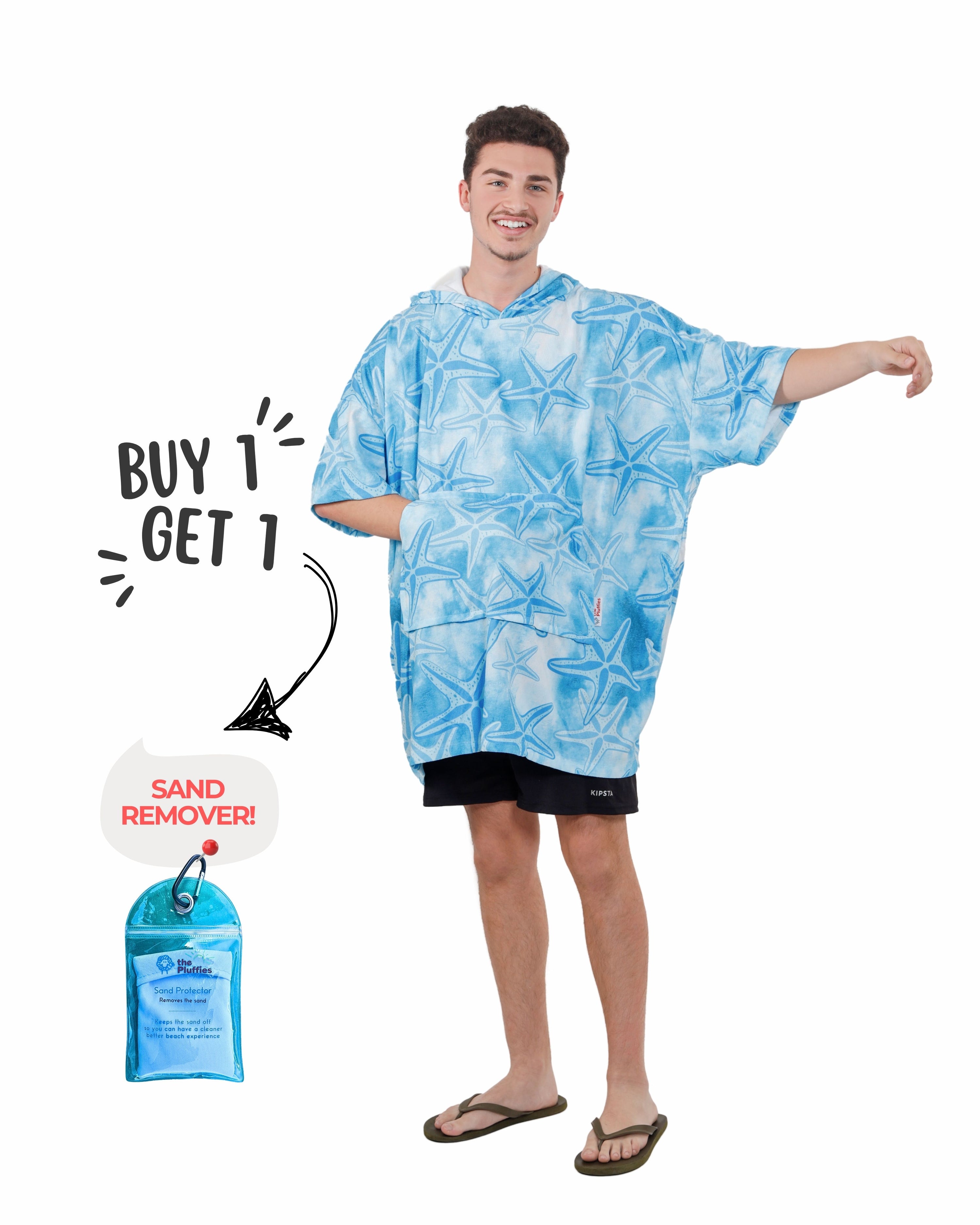 Starfish Towel Poncho + FREE Sand Remover