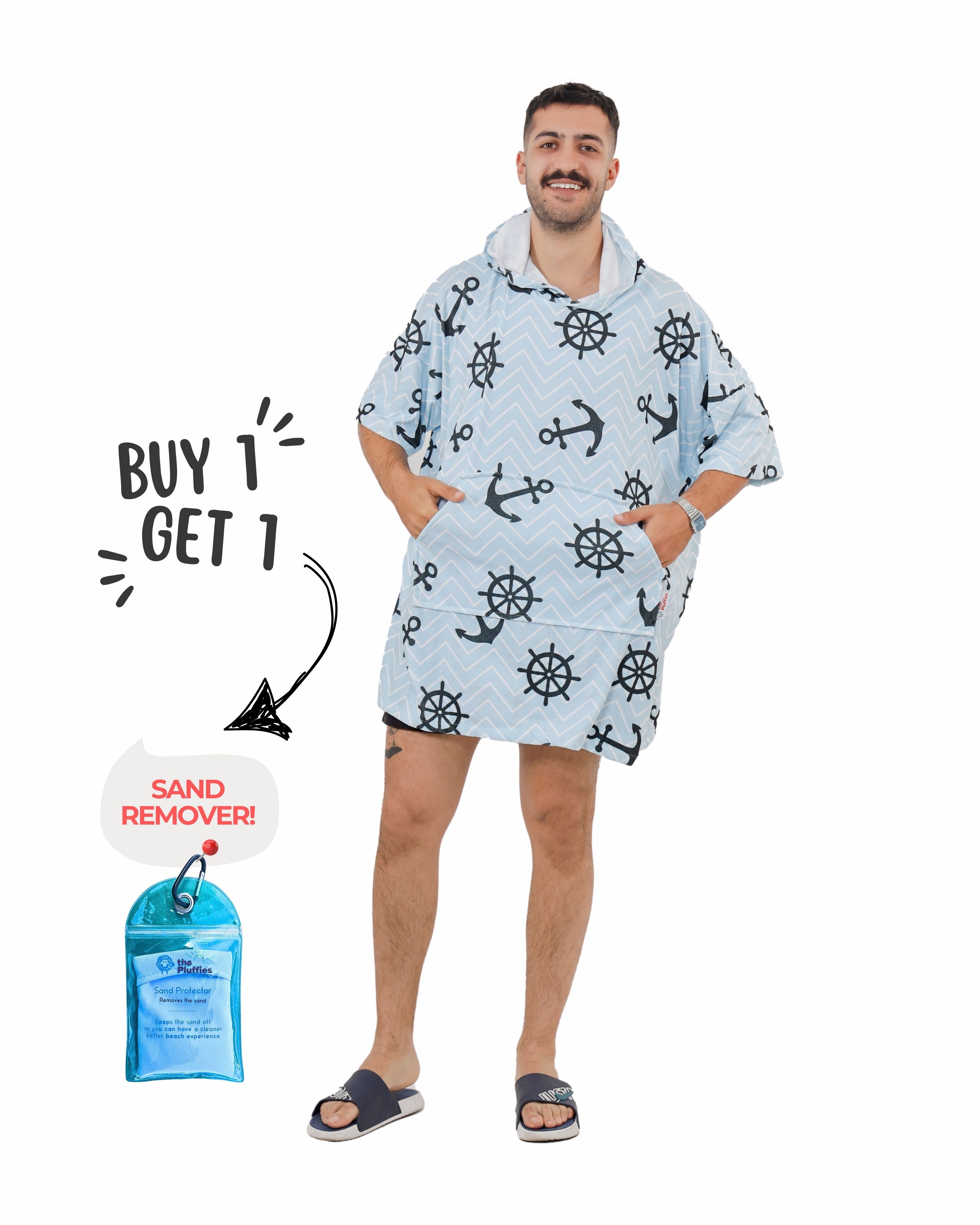 Anchor Towel Poncho + FREE Sand Remover