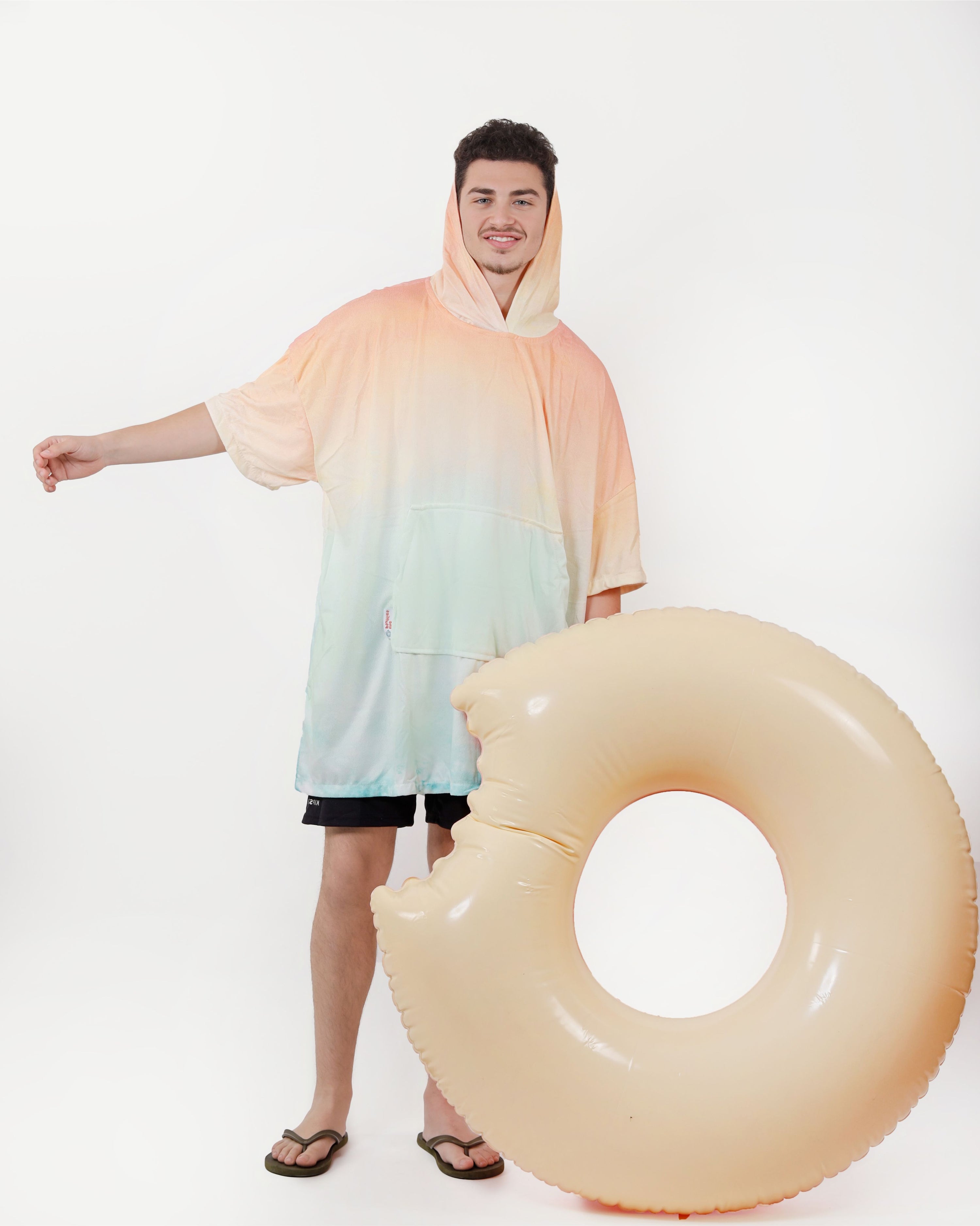 Sunset Tie Dye Towel Poncho + FREE Sand Remover