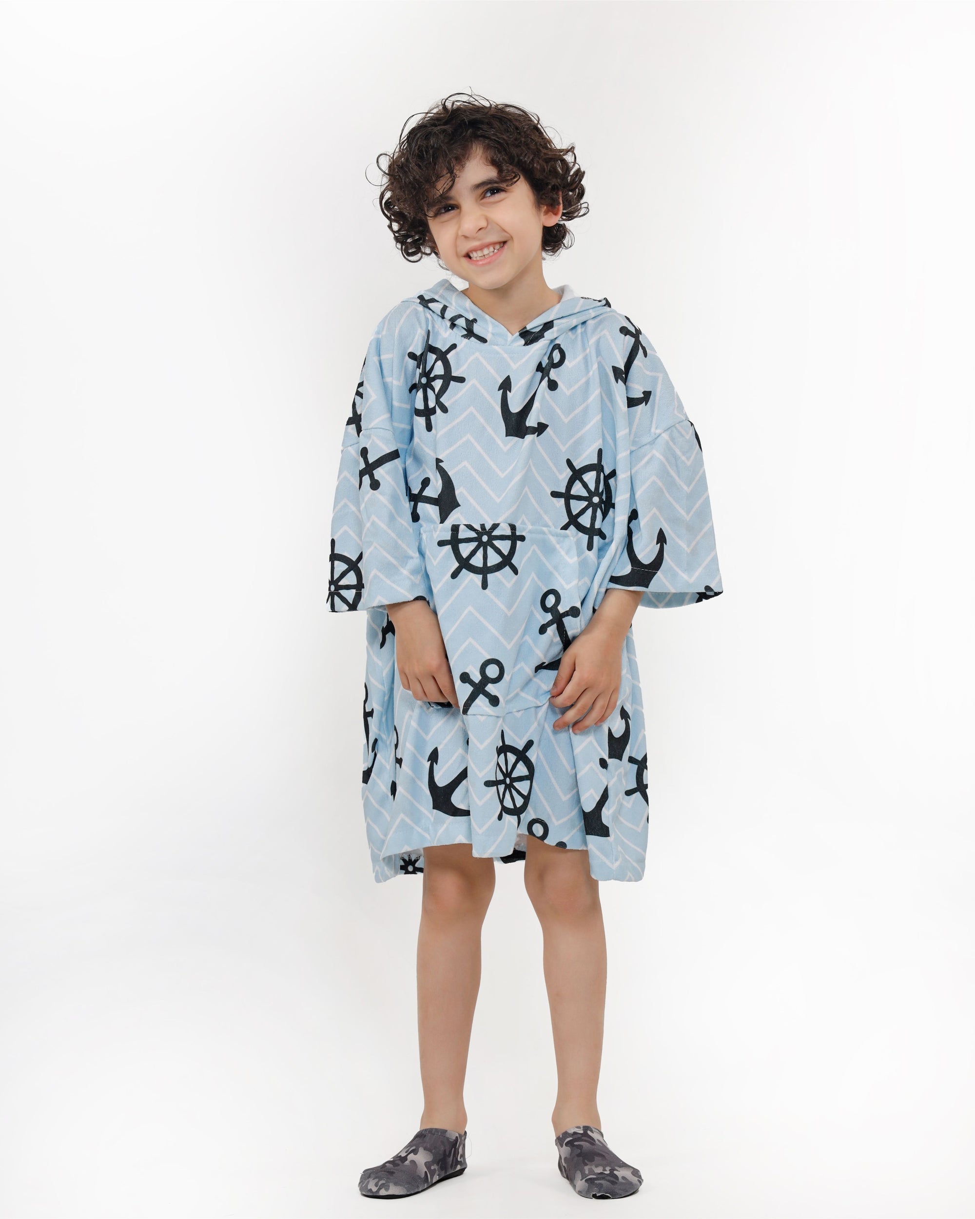 Anchor Kids Towel Poncho + FREE Sand Remover