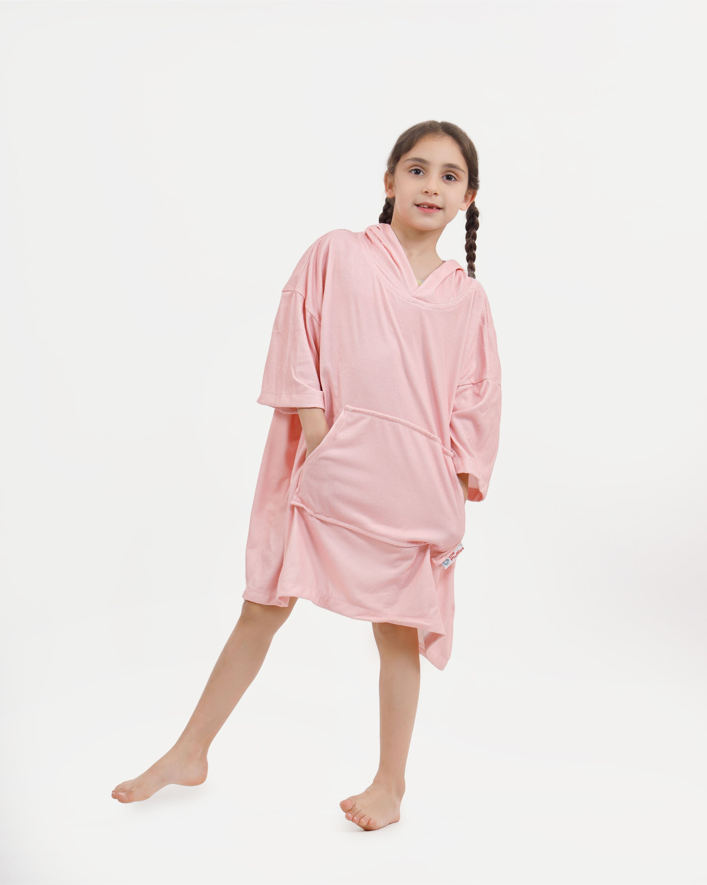 Pink Kids Towel Poncho + FREE Sand Remover